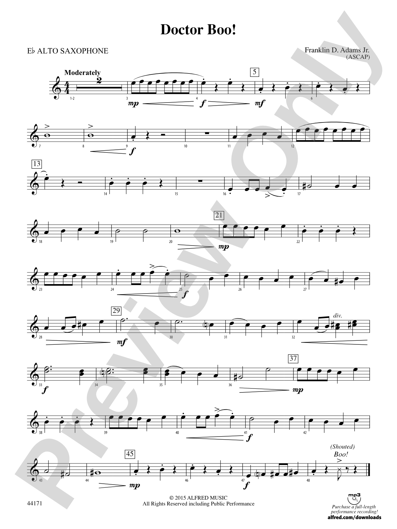 Doctor Boo!: E-flat Alto Saxophone