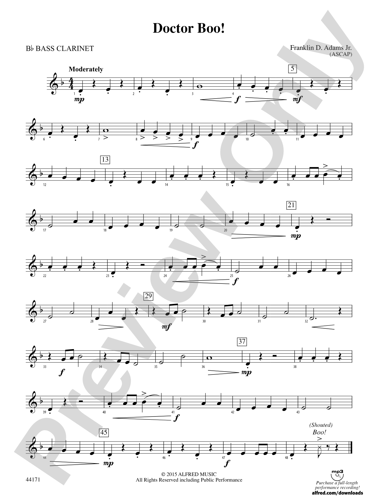 Doctor Boo!: B-flat Bass Clarinet
