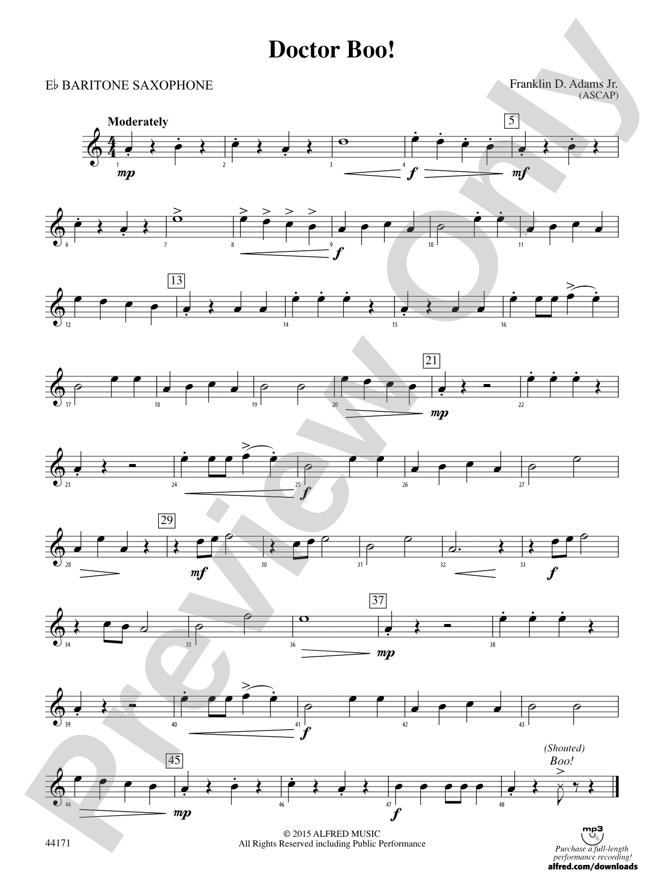 Doctor Boo!: E-flat Baritone Saxophone