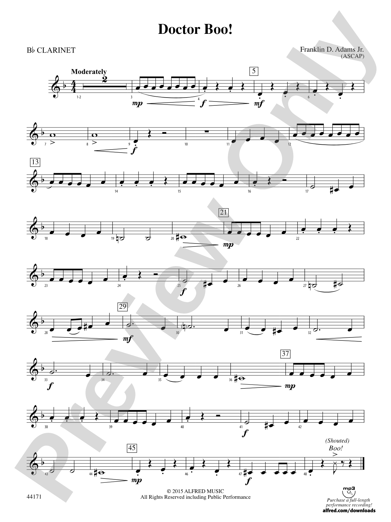 Doctor Boo!: 1st B-flat Clarinet