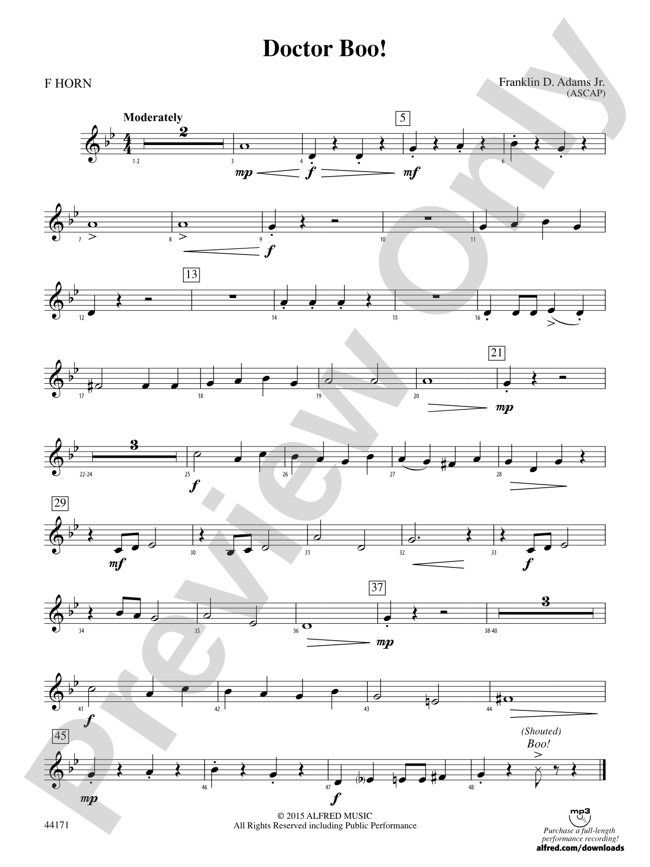 Doctor Boo!: 1st F Horn