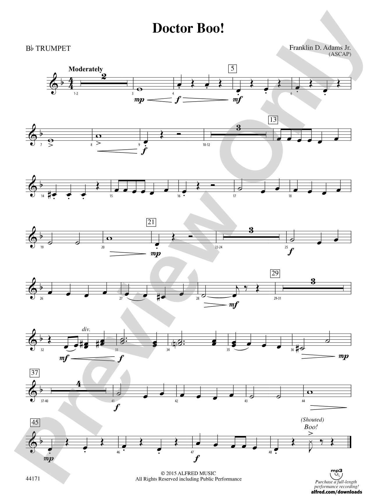 Doctor Boo!: 1st B-flat Trumpet