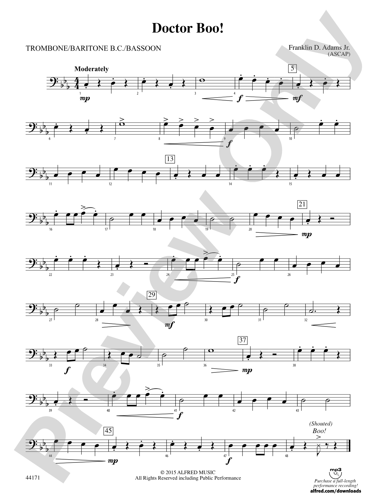 Doctor Boo!: 1st Trombone