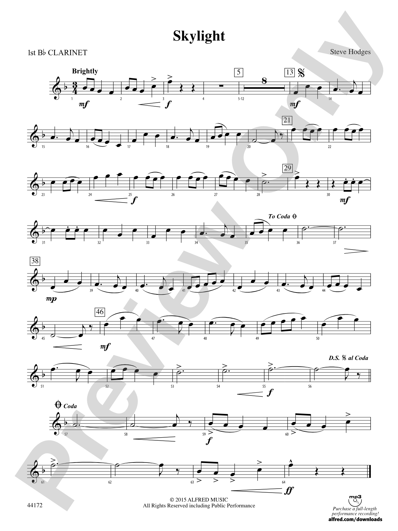 Skylight: 1st B-flat Clarinet
