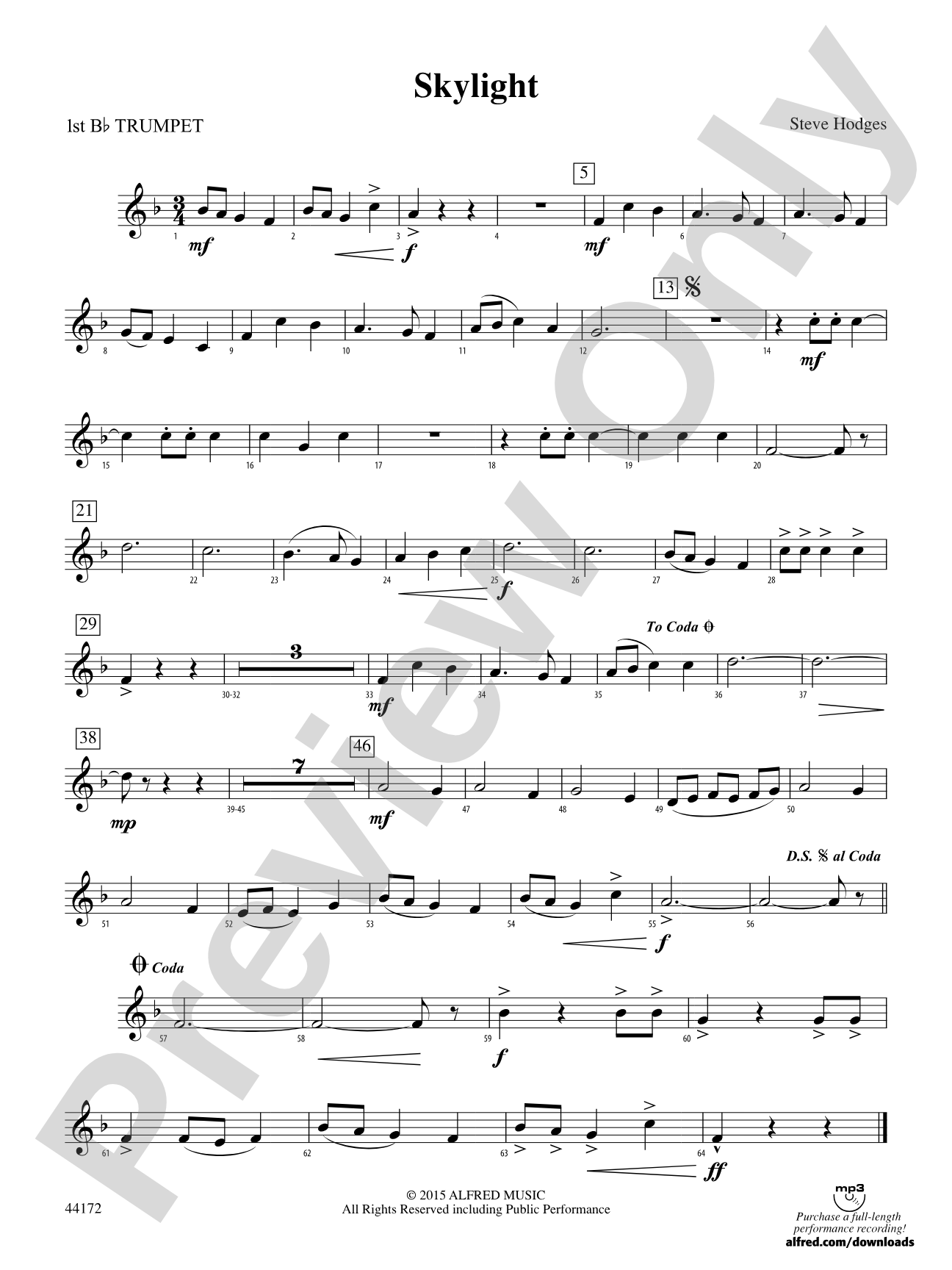 Skylight: 1st B-flat Trumpet