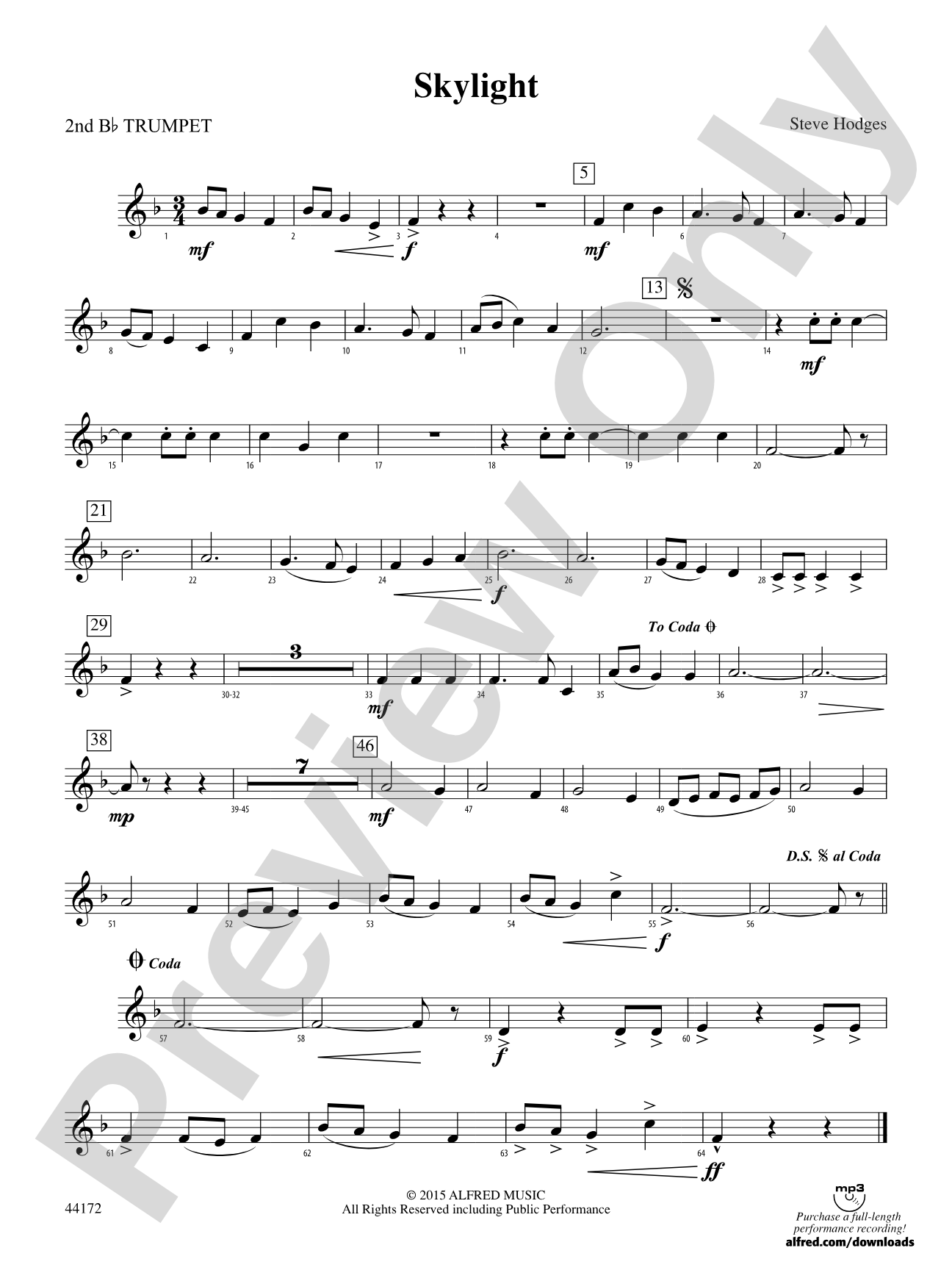 Skylight: 2nd B-flat Trumpet