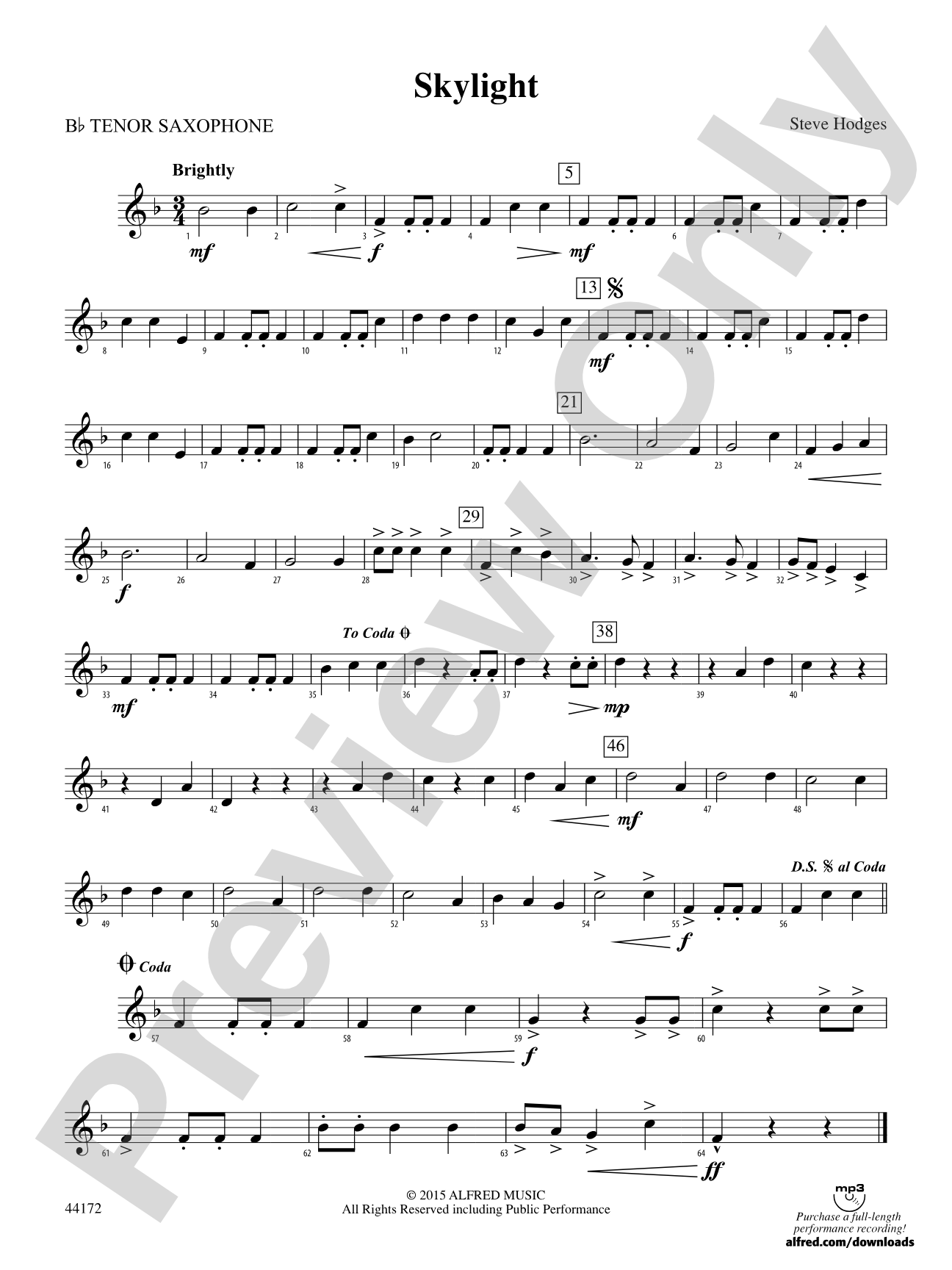 Skylight: B-flat Tenor Saxophone