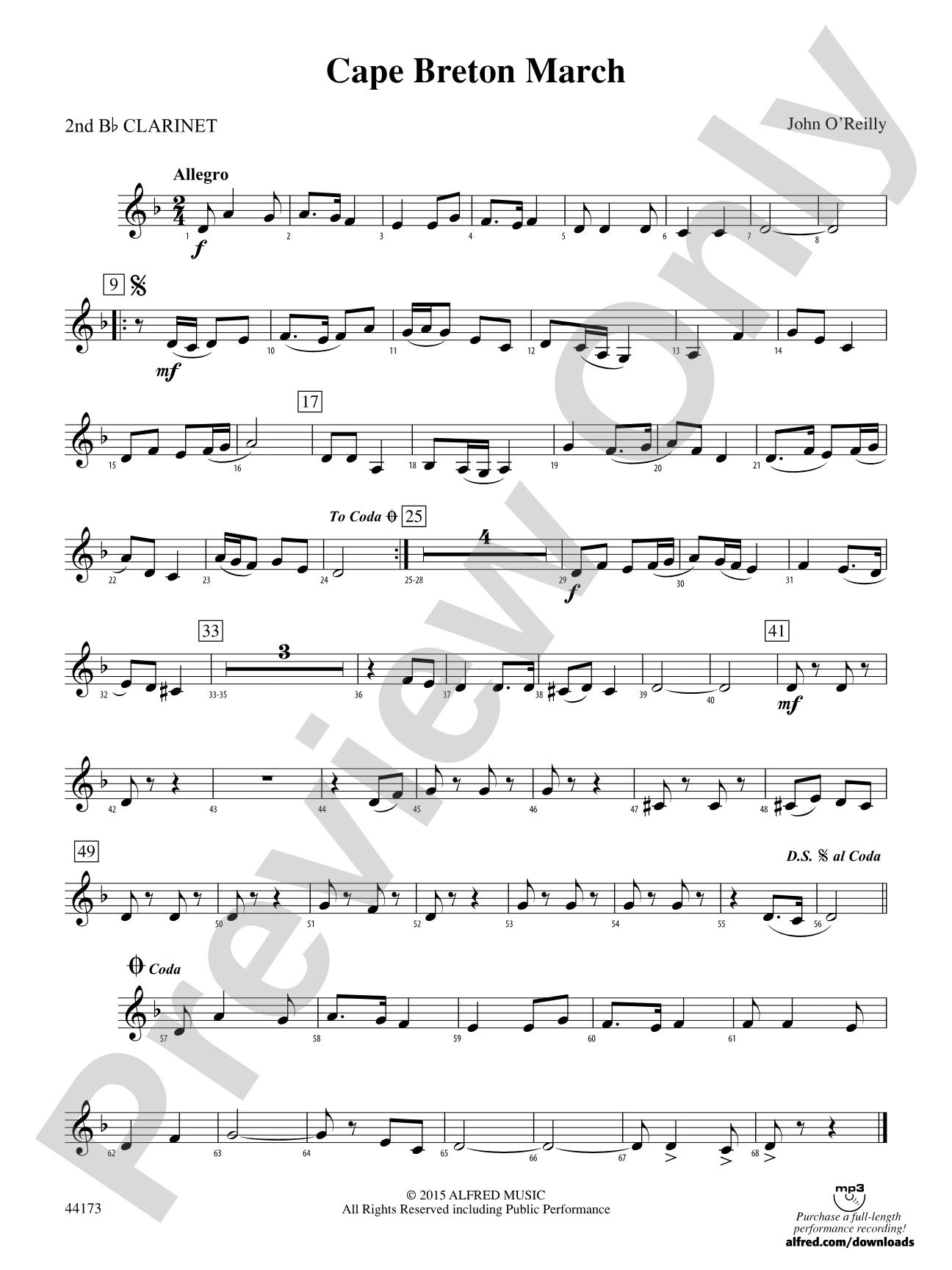 Cape Breton March: 2nd B-flat Clarinet