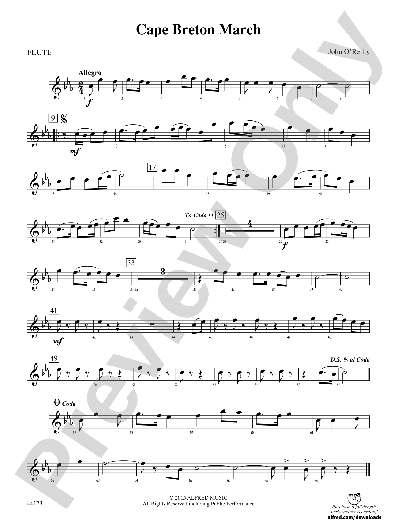 Cape Breton March: Flute