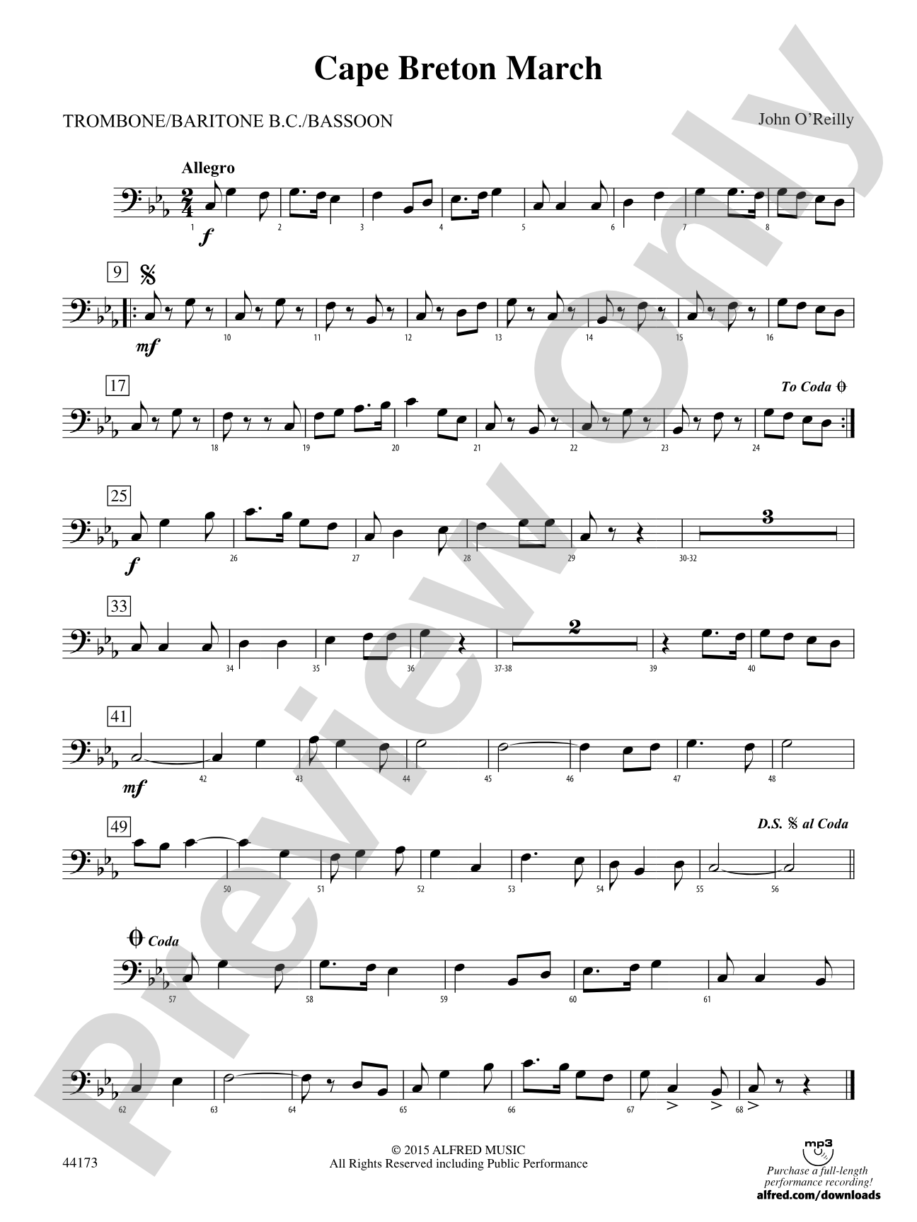 Cape Breton March: 1st Trombone
