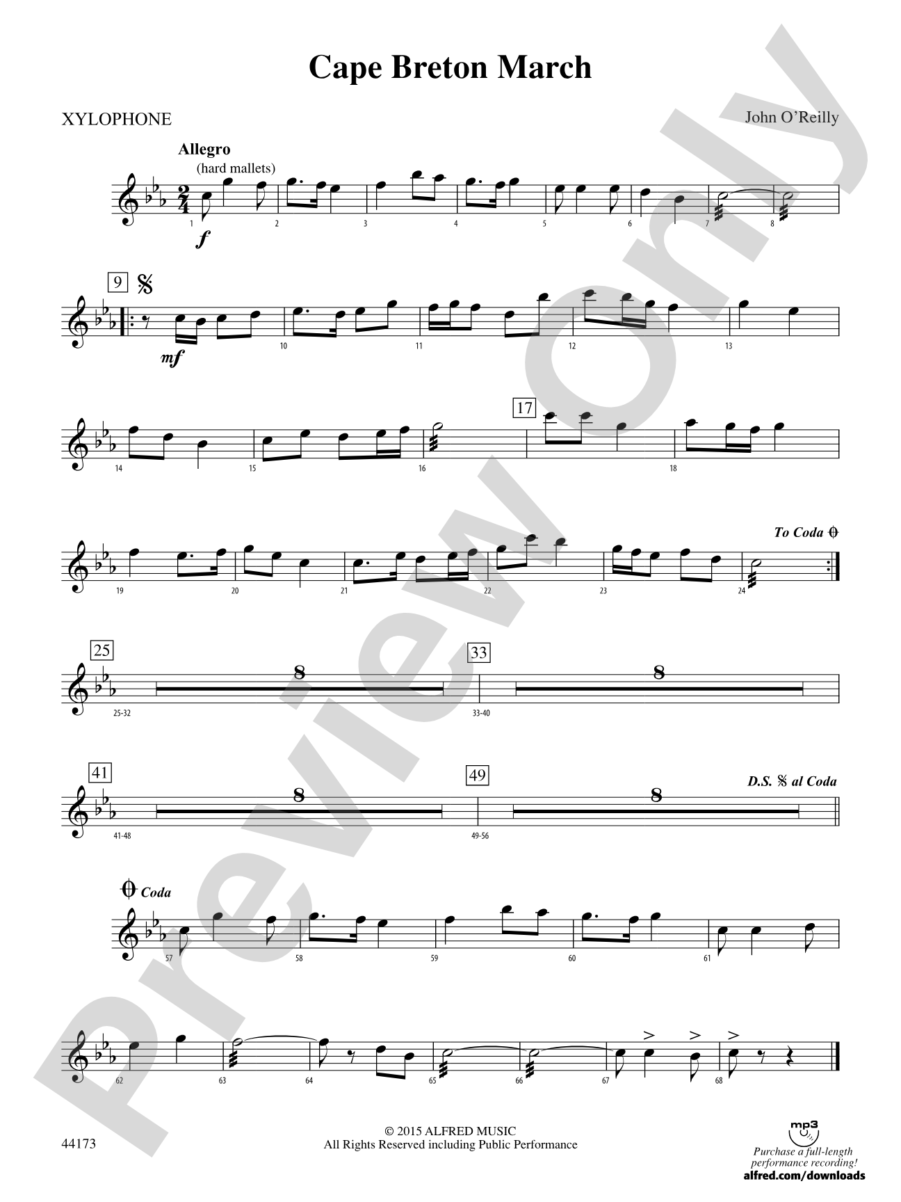 Cape Breton March: Xylophone