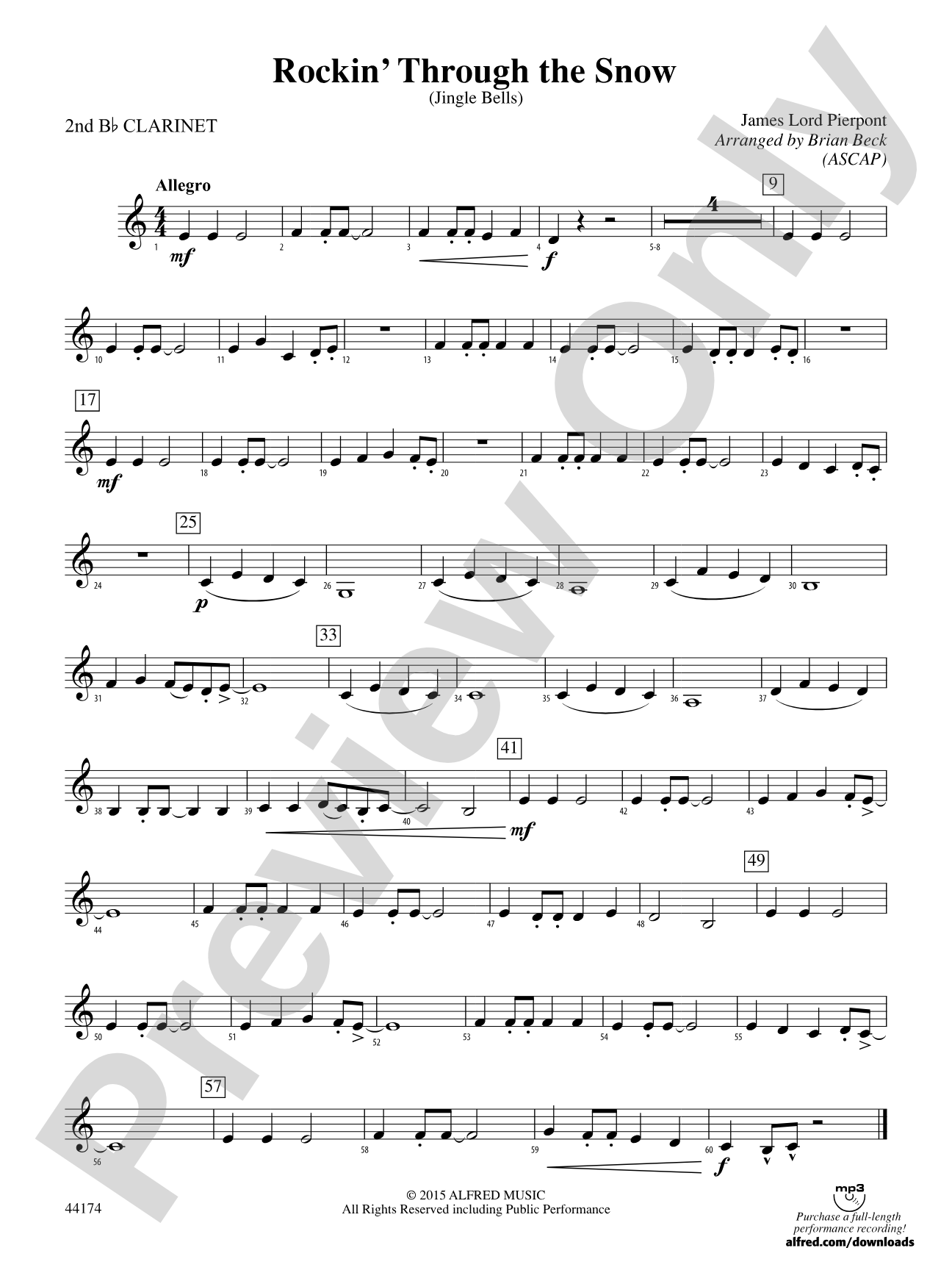 Rockin' Through the Snow: 2nd B-flat Clarinet