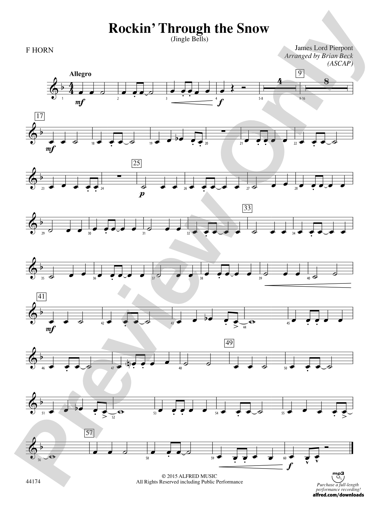 Rockin' Through the Snow: 1st F Horn
