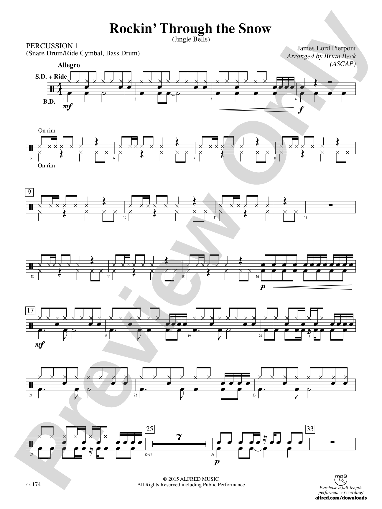 Rockin' Through the Snow: 1st Percussion
