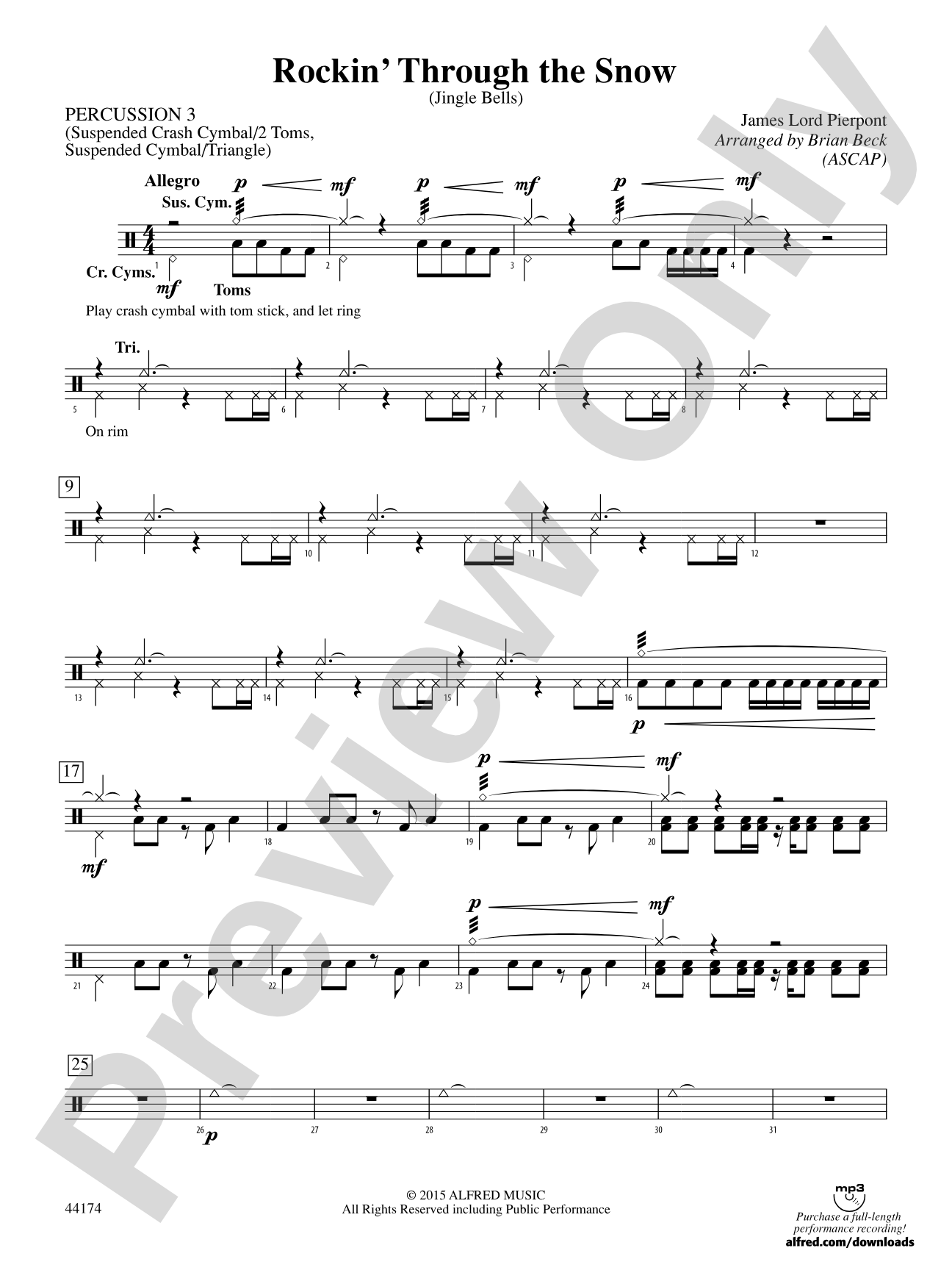 Rockin' Through the Snow: 3rd Percussion