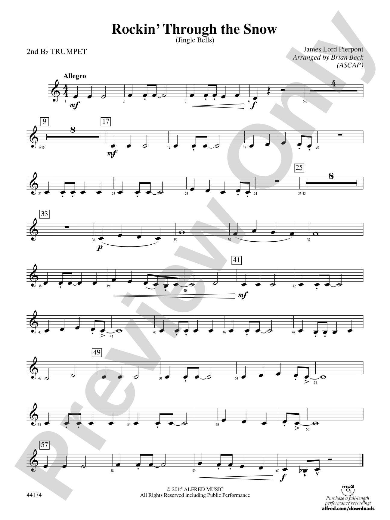 Rockin' Through the Snow: 2nd B-flat Trumpet