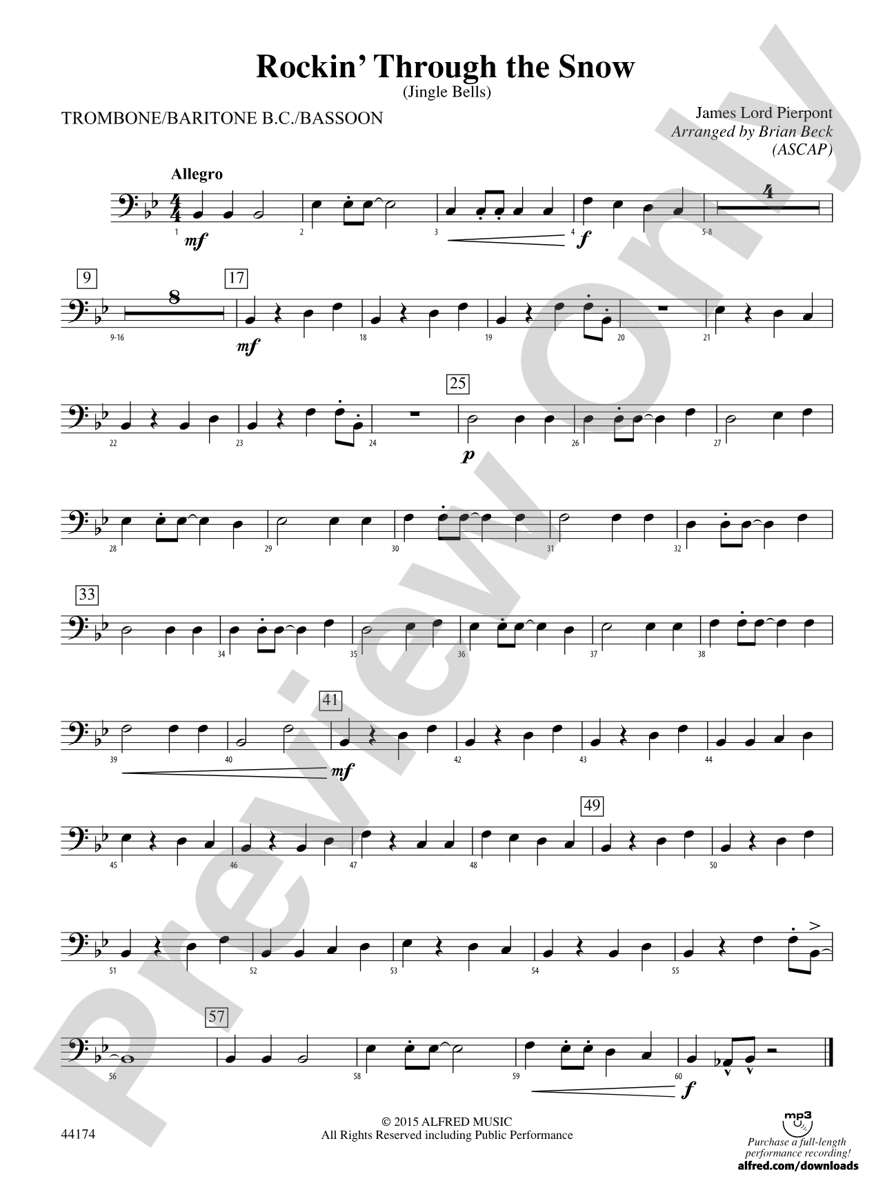 Rockin' Through the Snow: 1st Trombone