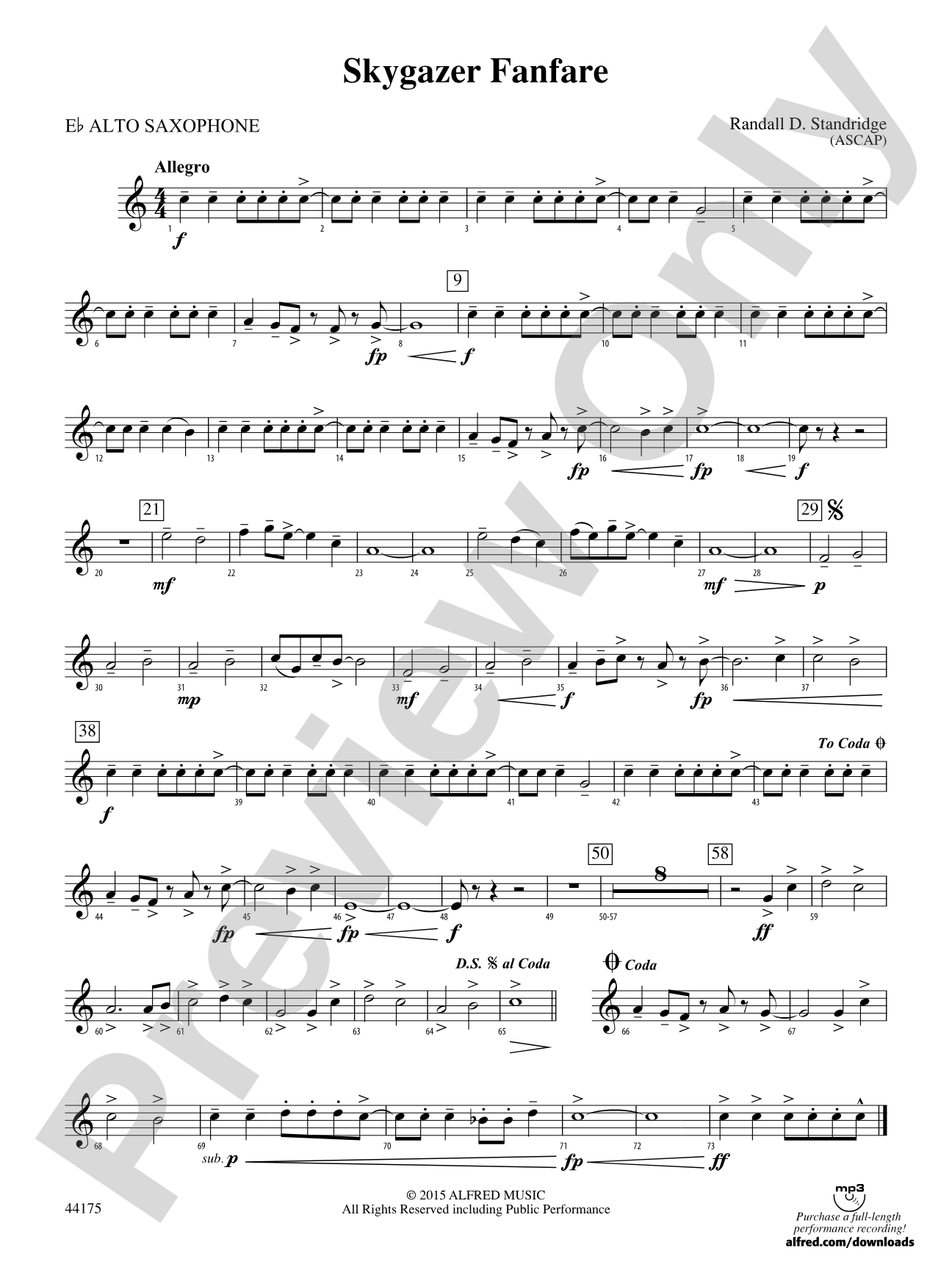 Skygazer Fanfare: E-flat Alto Saxophone