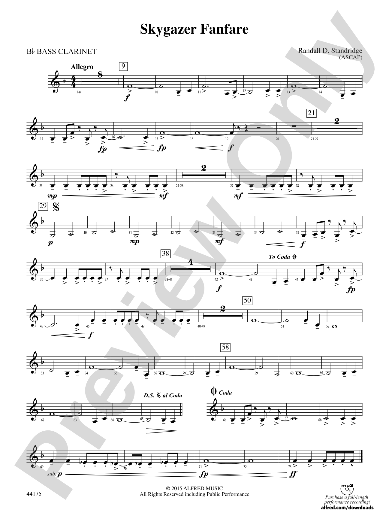 Skygazer Fanfare: B-flat Bass Clarinet