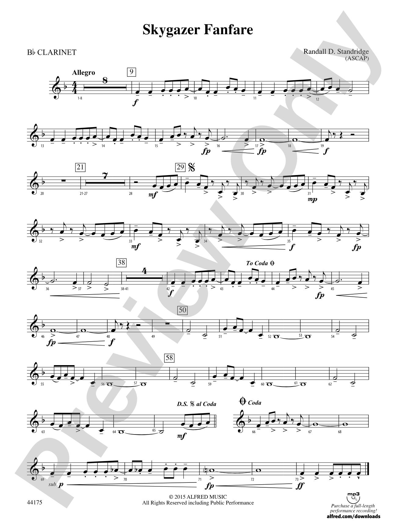 Skygazer Fanfare: 1st B-flat Clarinet