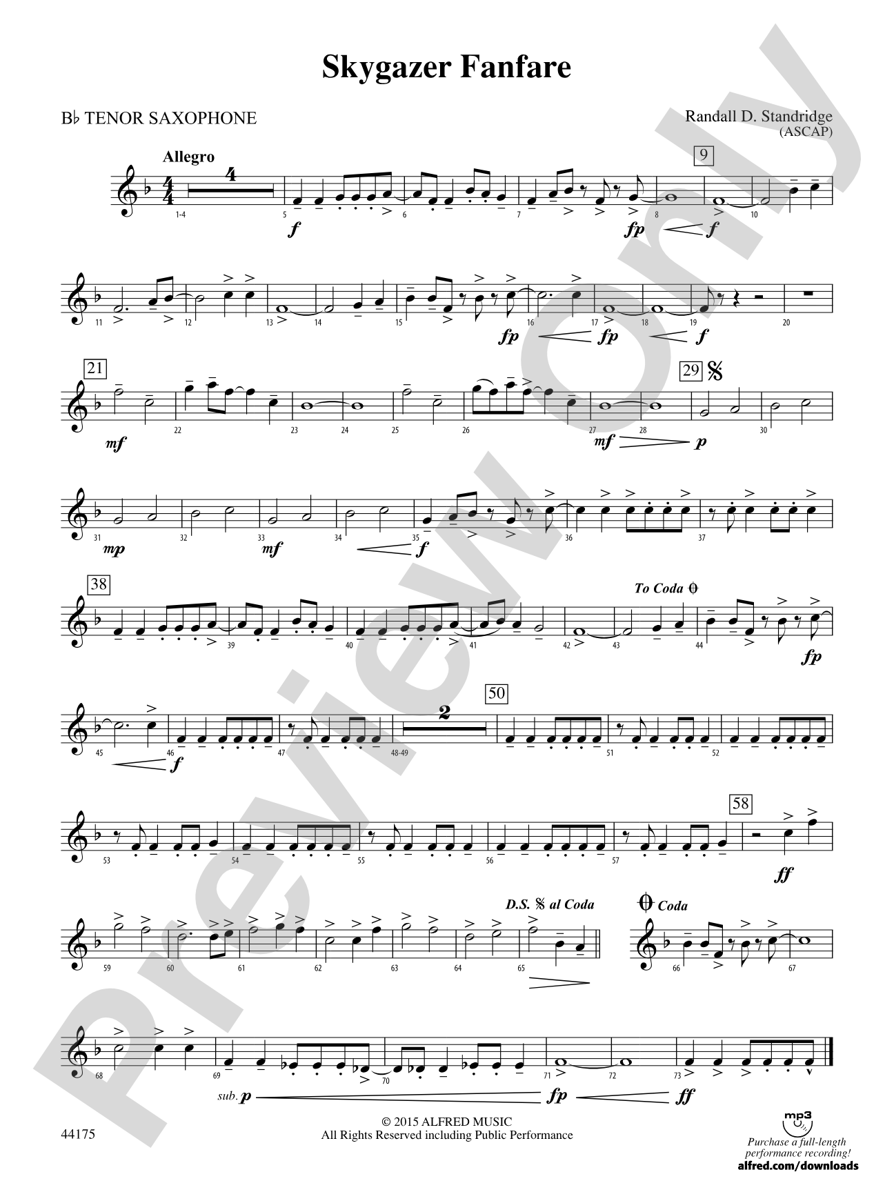 Skygazer Fanfare: B-flat Tenor Saxophone