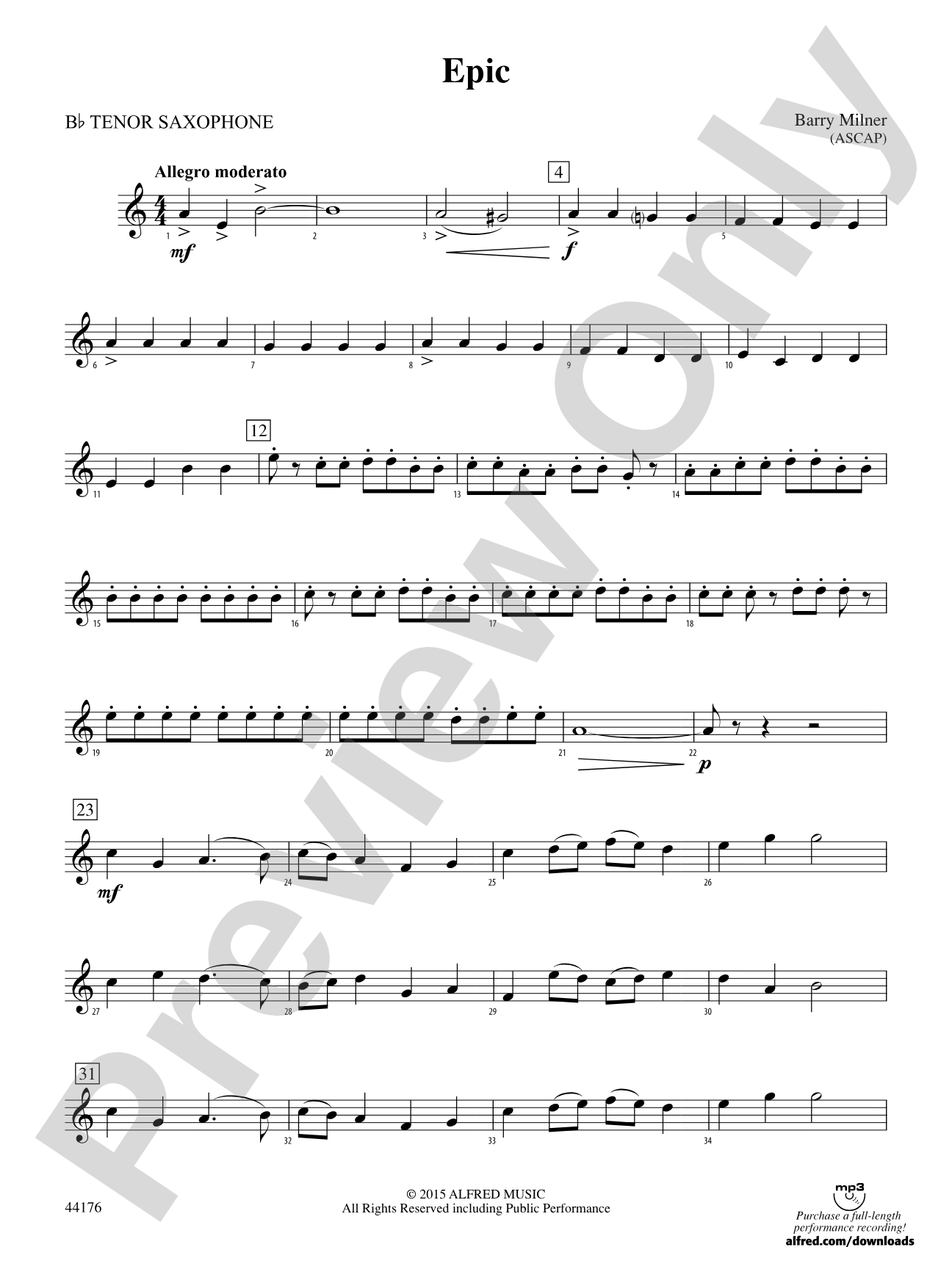 Epic: B-flat Tenor Saxophone