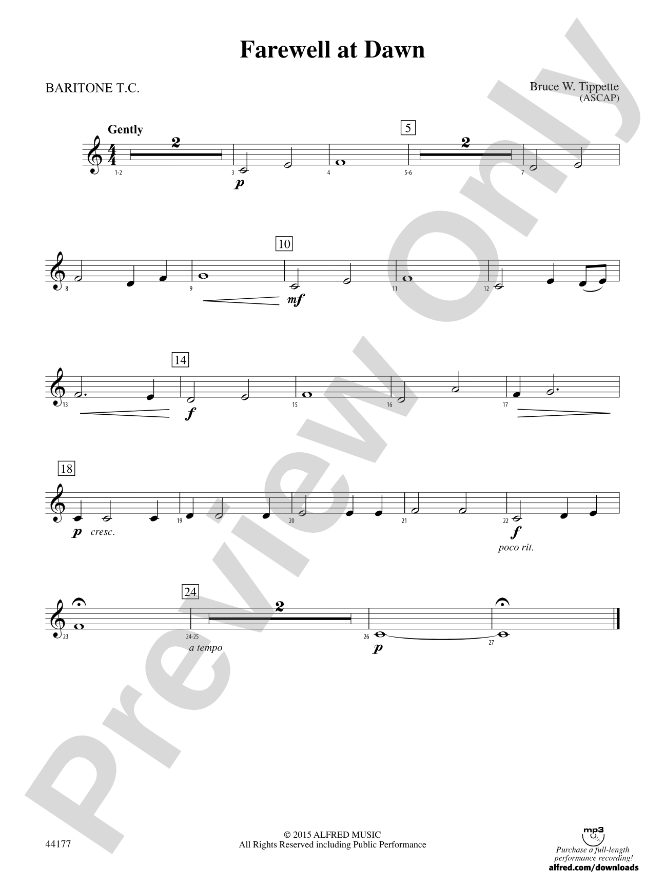 Farewell at Dawn: Baritone T.C.