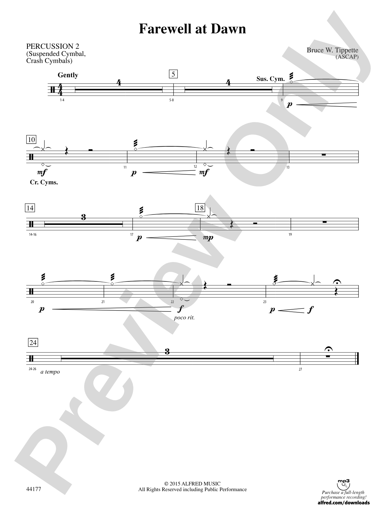 Farewell at Dawn: 2nd Percussion