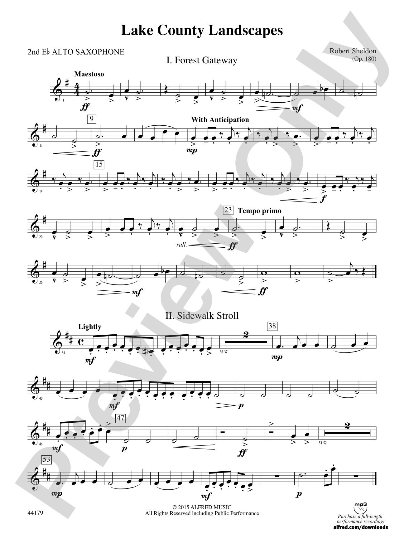 Lake County Landscapes: 2nd E-flat Alto Saxophone