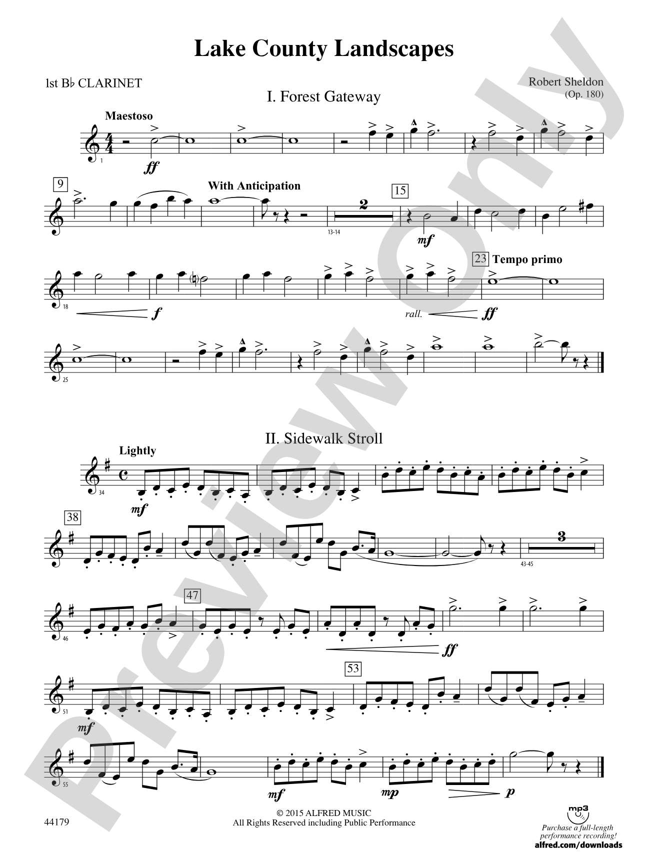 Lake County Landscapes: 1st B-flat Clarinet