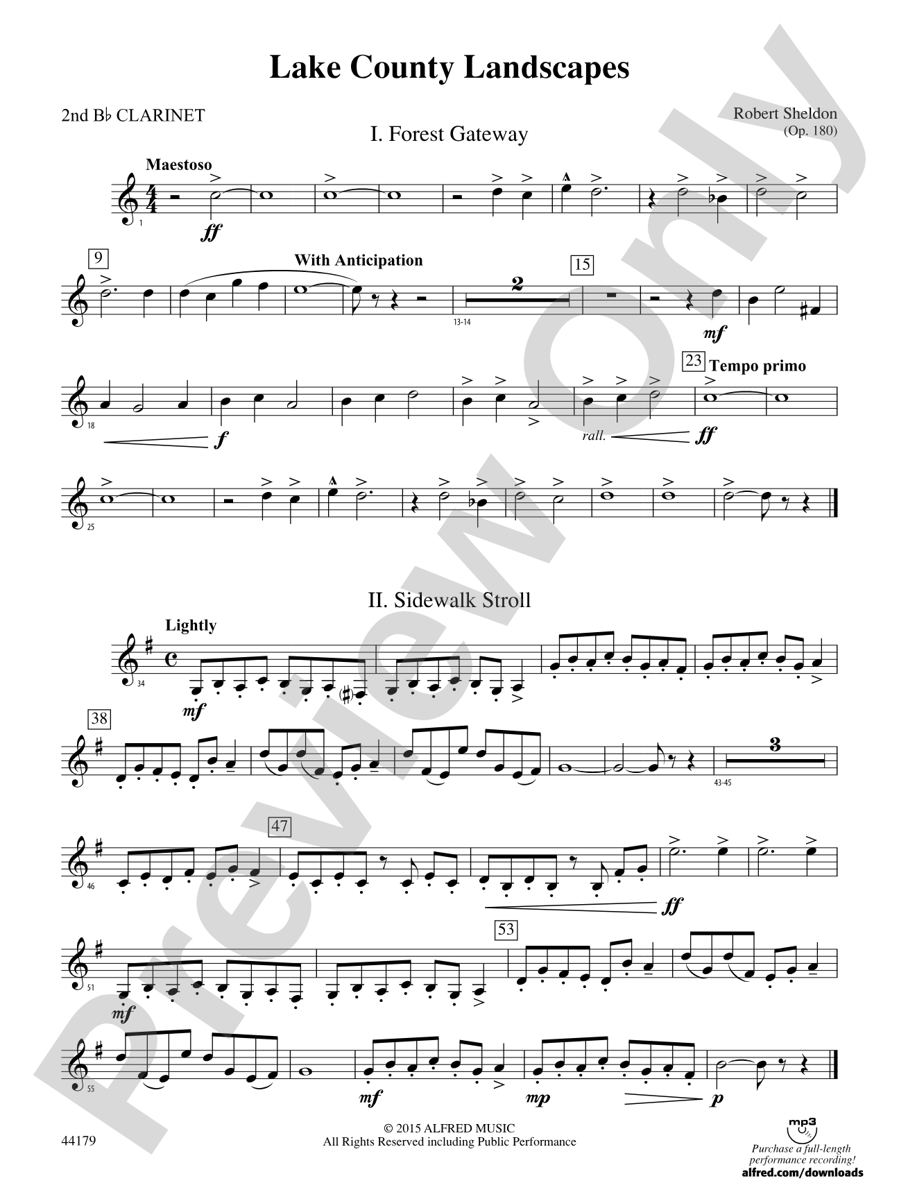 Lake County Landscapes: 2nd B-flat Clarinet