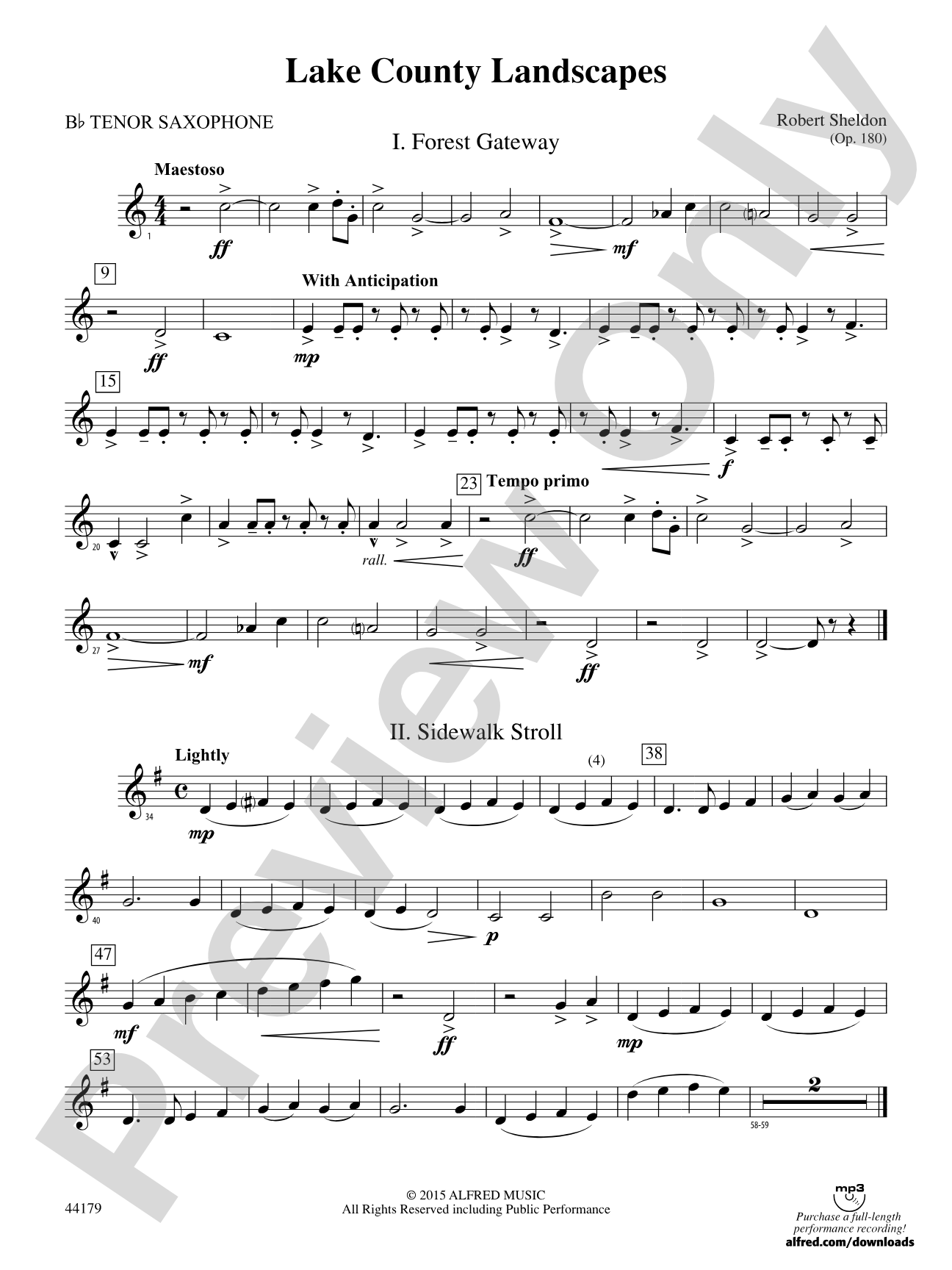 Lake County Landscapes: B-flat Tenor Saxophone