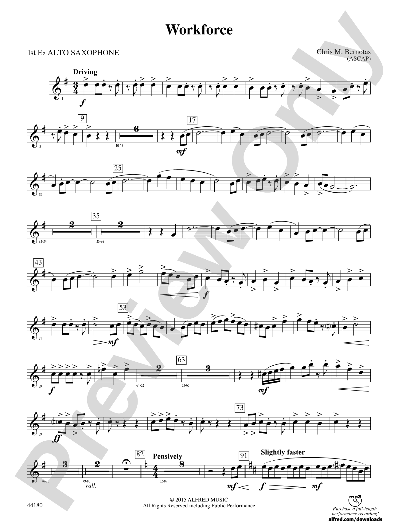 Workforce: E-flat Alto Saxophone