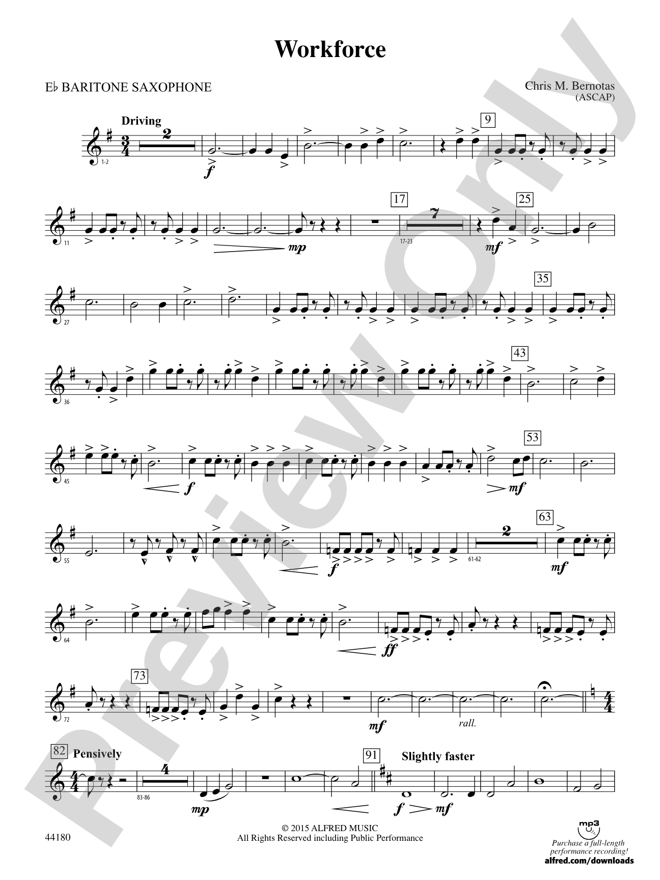 Workforce: E-flat Baritone Saxophone