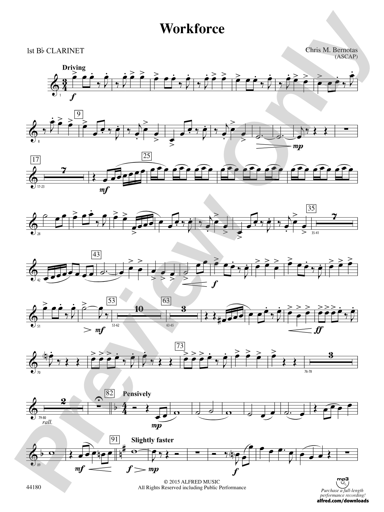 Workforce: 1st B-flat Clarinet