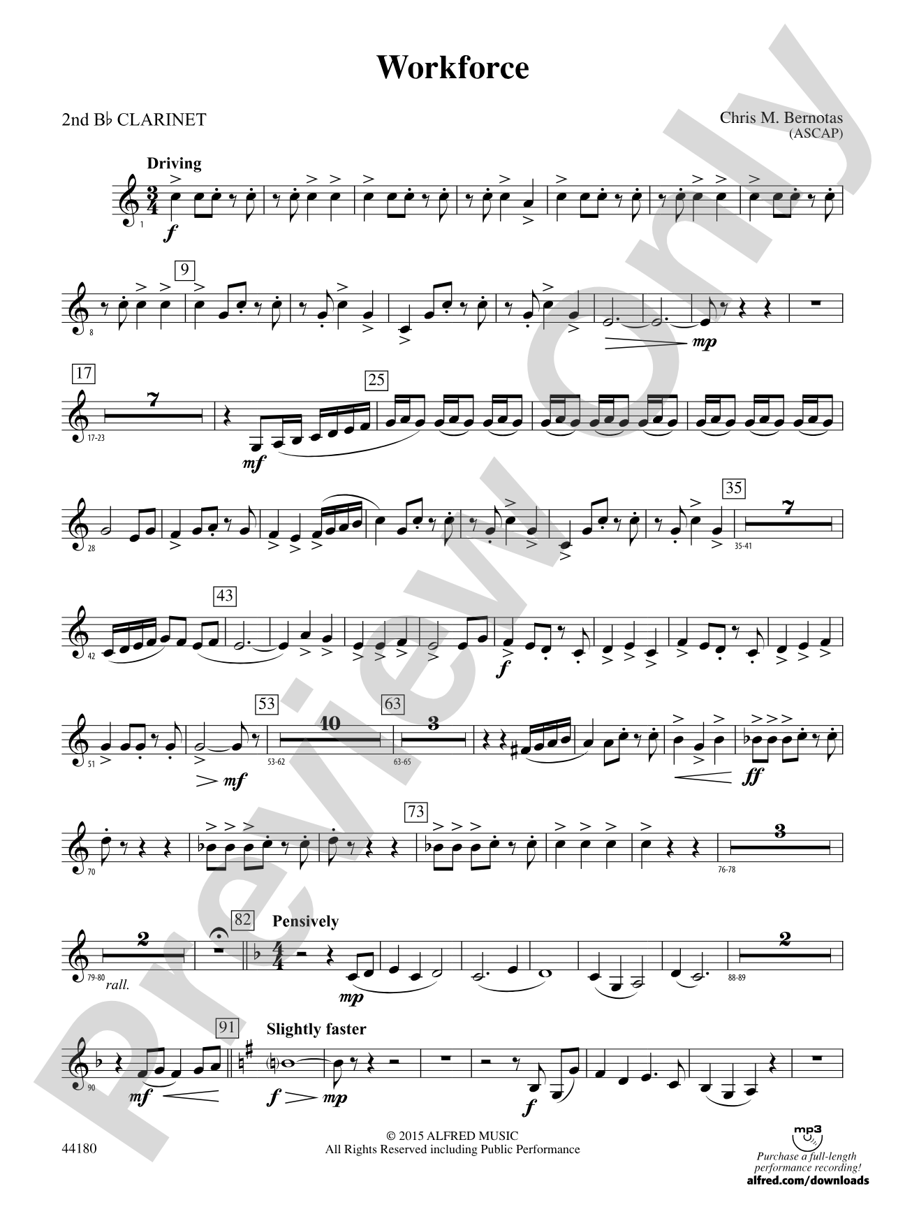 Workforce: 2nd B-flat Clarinet
