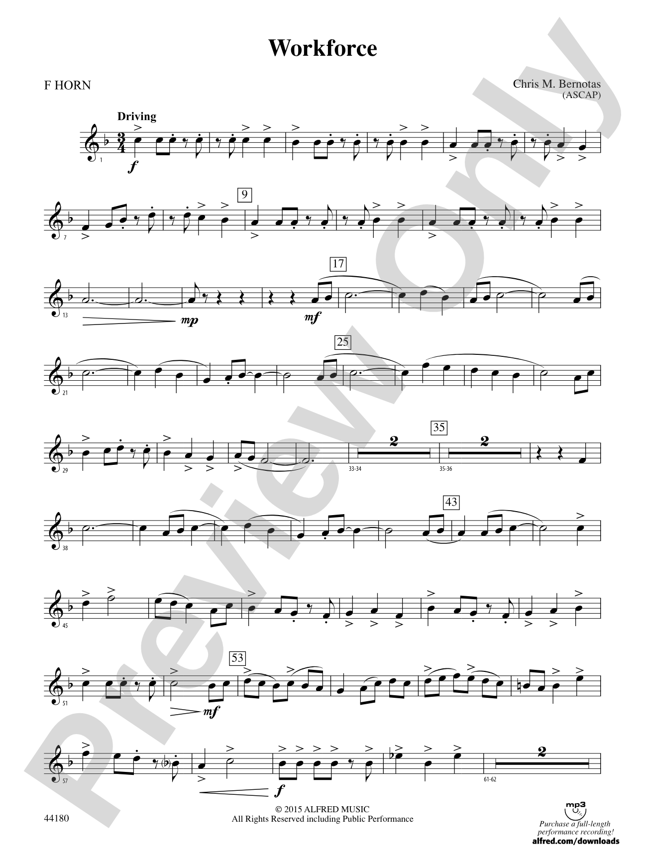 Workforce: 1st F Horn