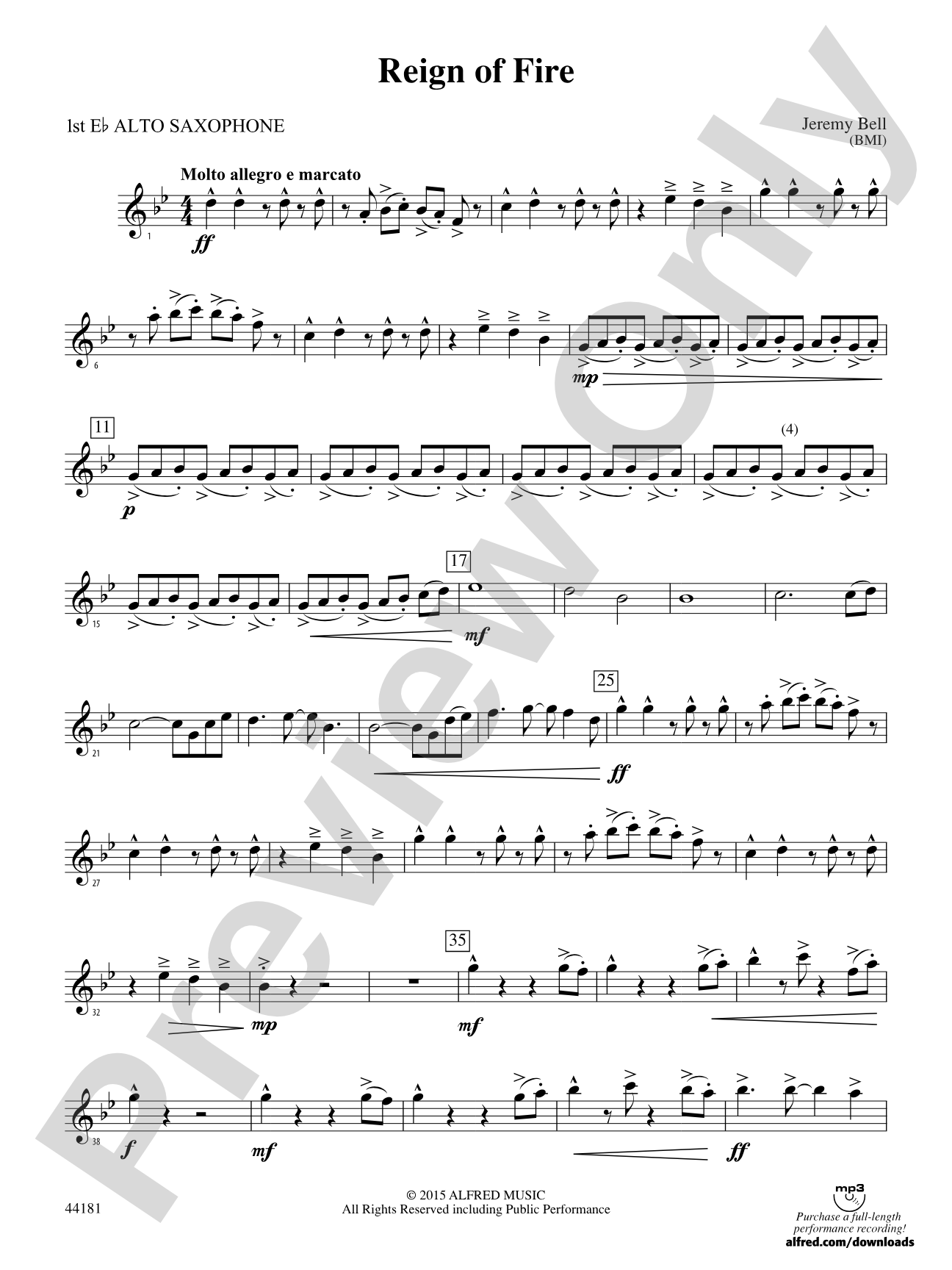Reign of Fire: E-flat Alto Saxophone