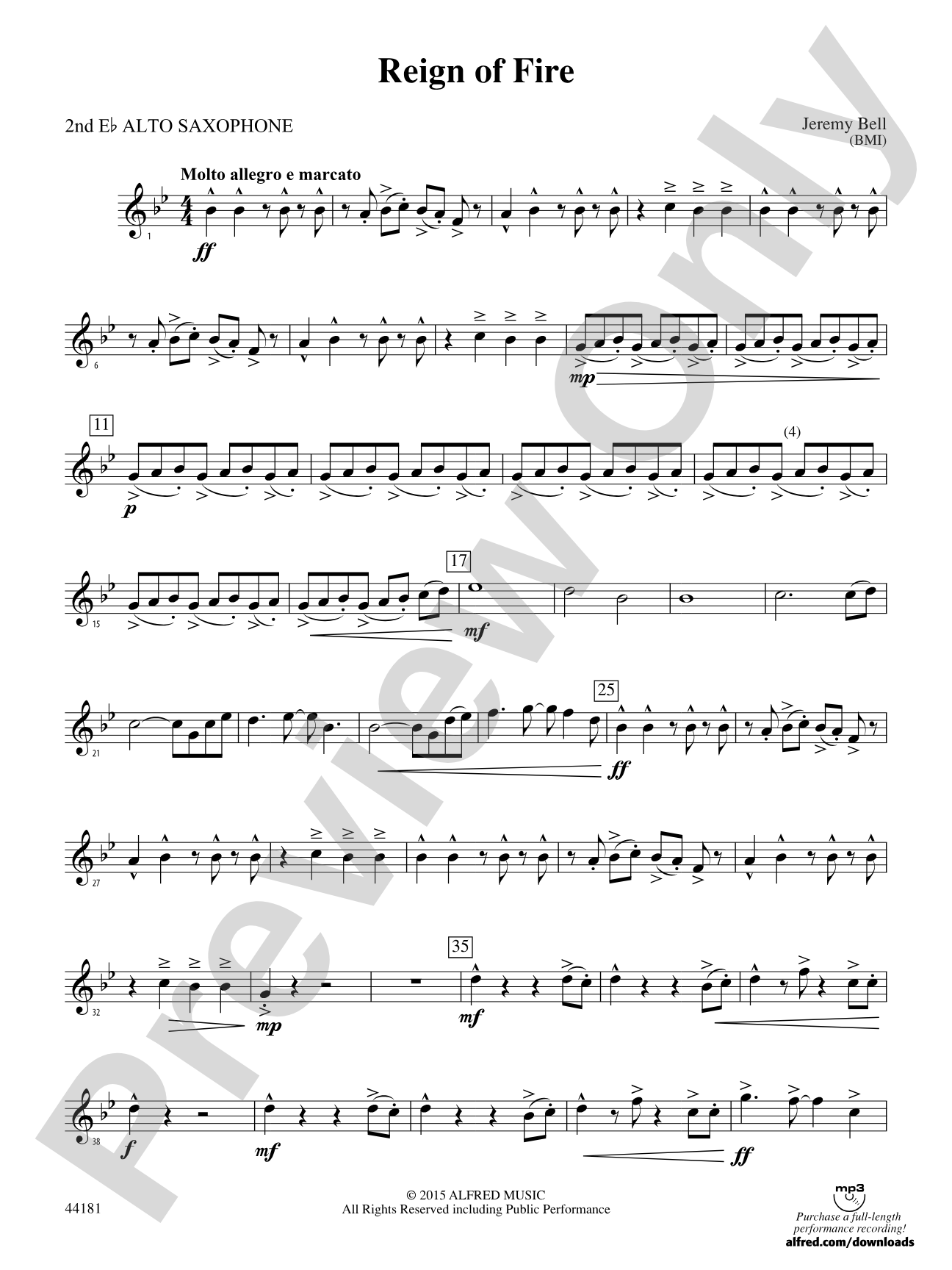 Reign of Fire: 2nd E-flat Alto Saxophone