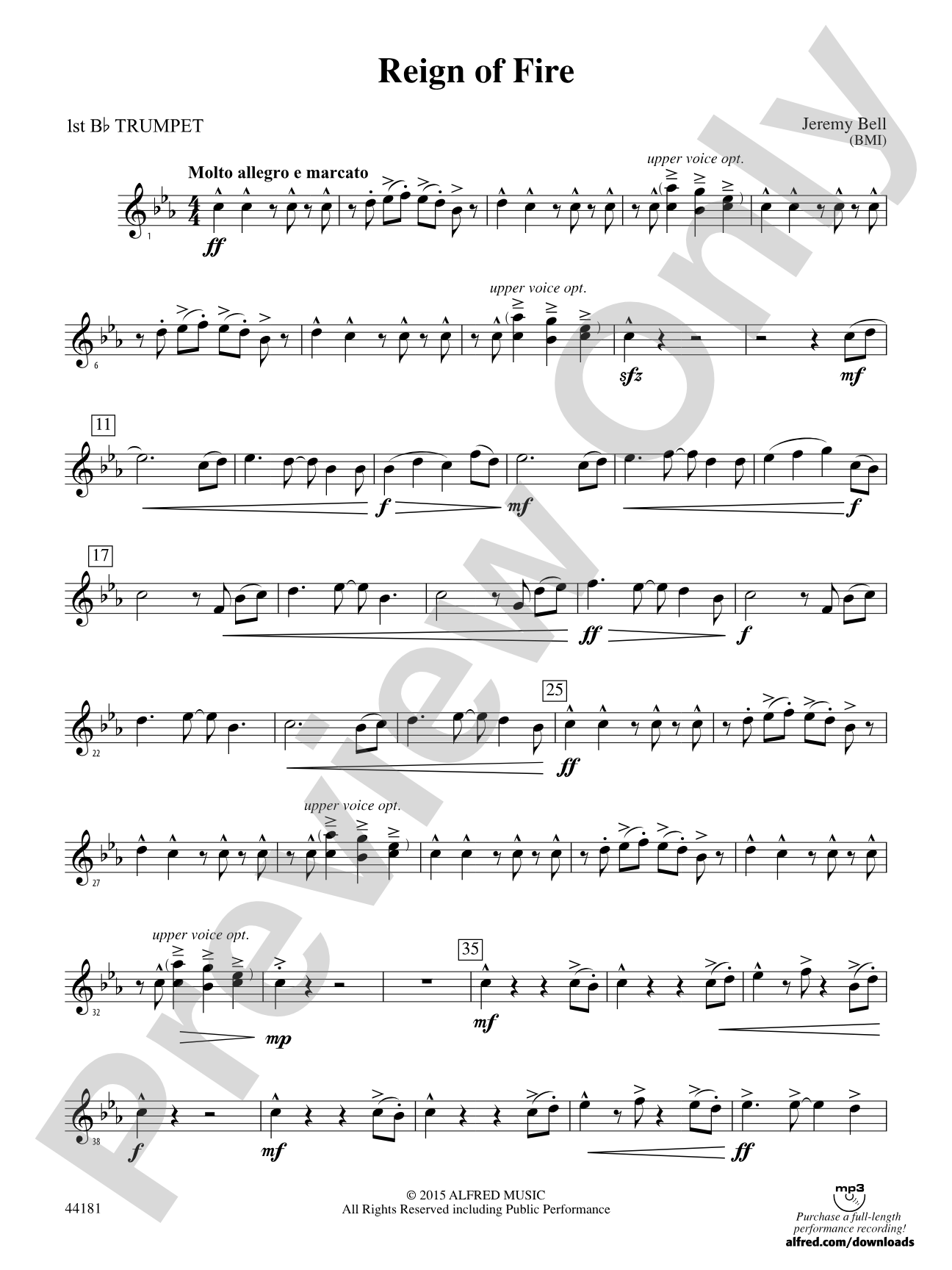 Reign of Fire: 1st B-flat Trumpet