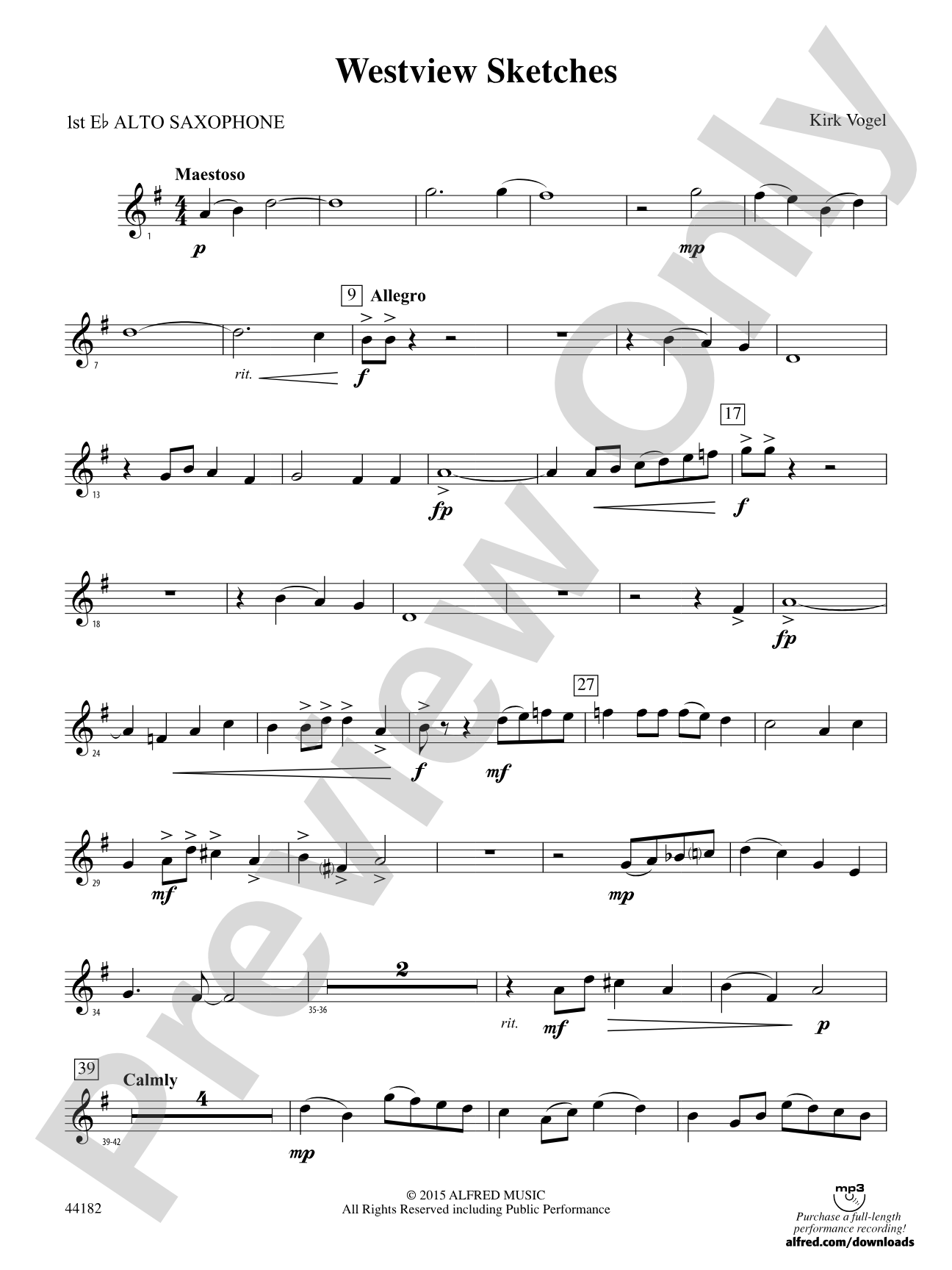 Westview Sketches: E-flat Alto Saxophone
