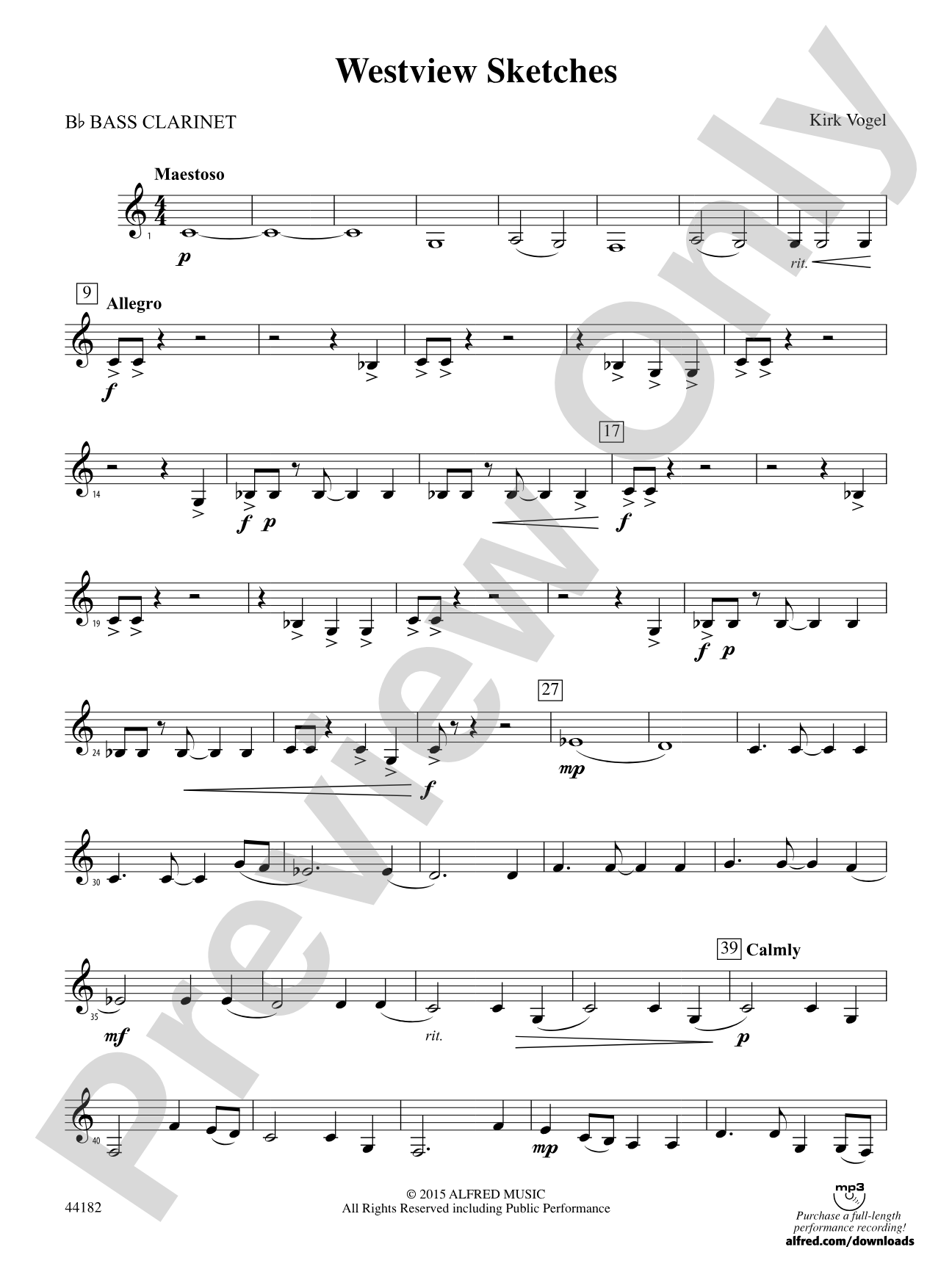 Westview Sketches: B-flat Bass Clarinet
