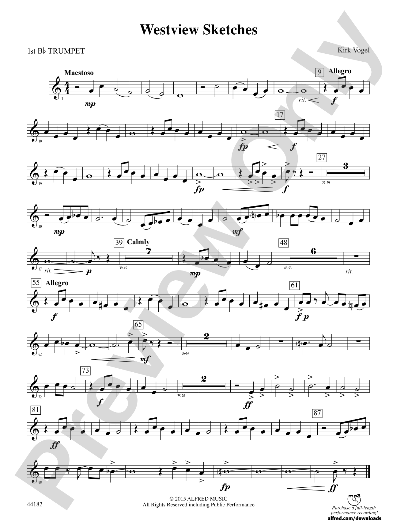 Westview Sketches: 1st B-flat Trumpet