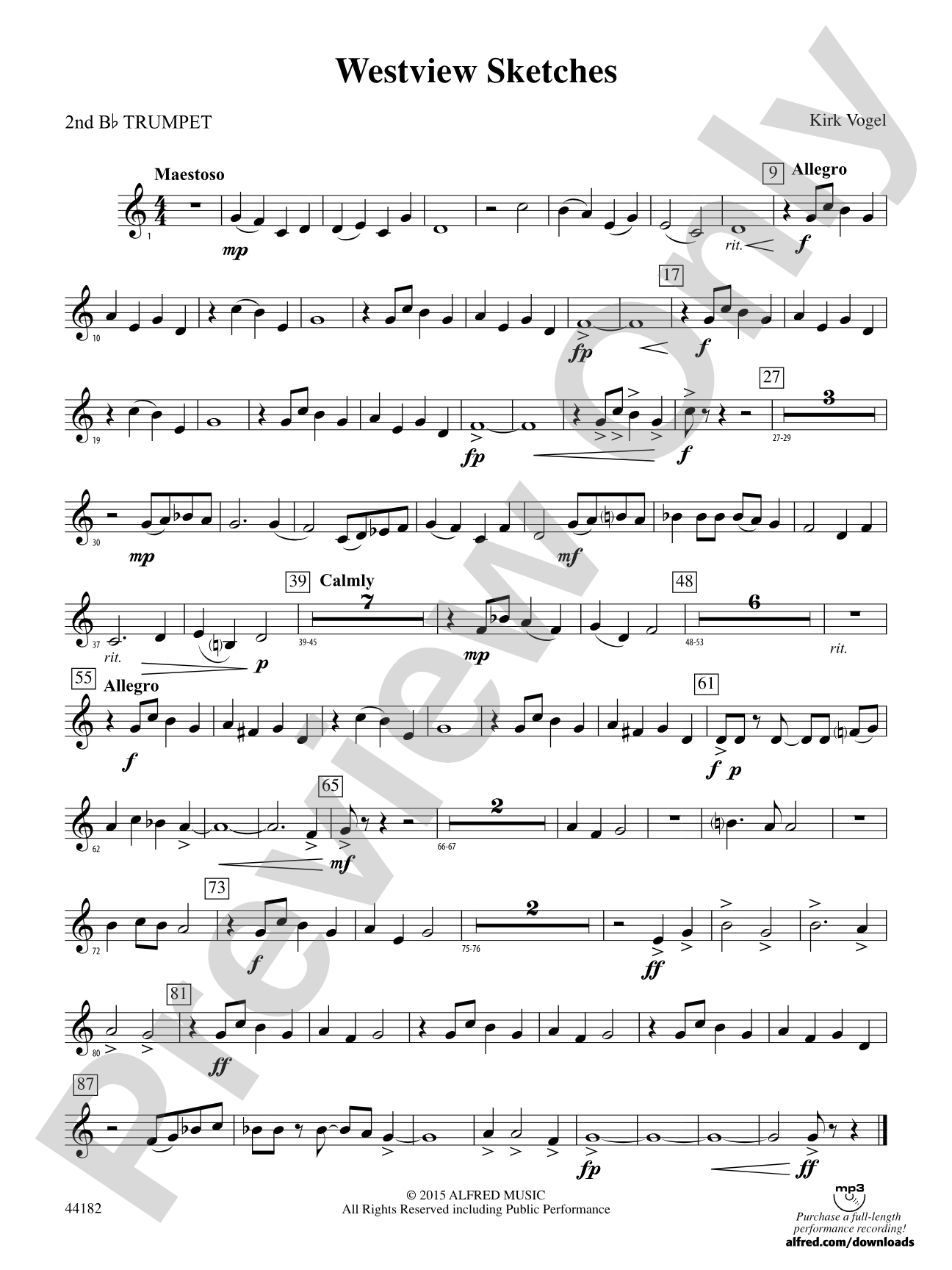 Westview Sketches: 2nd B-flat Trumpet
