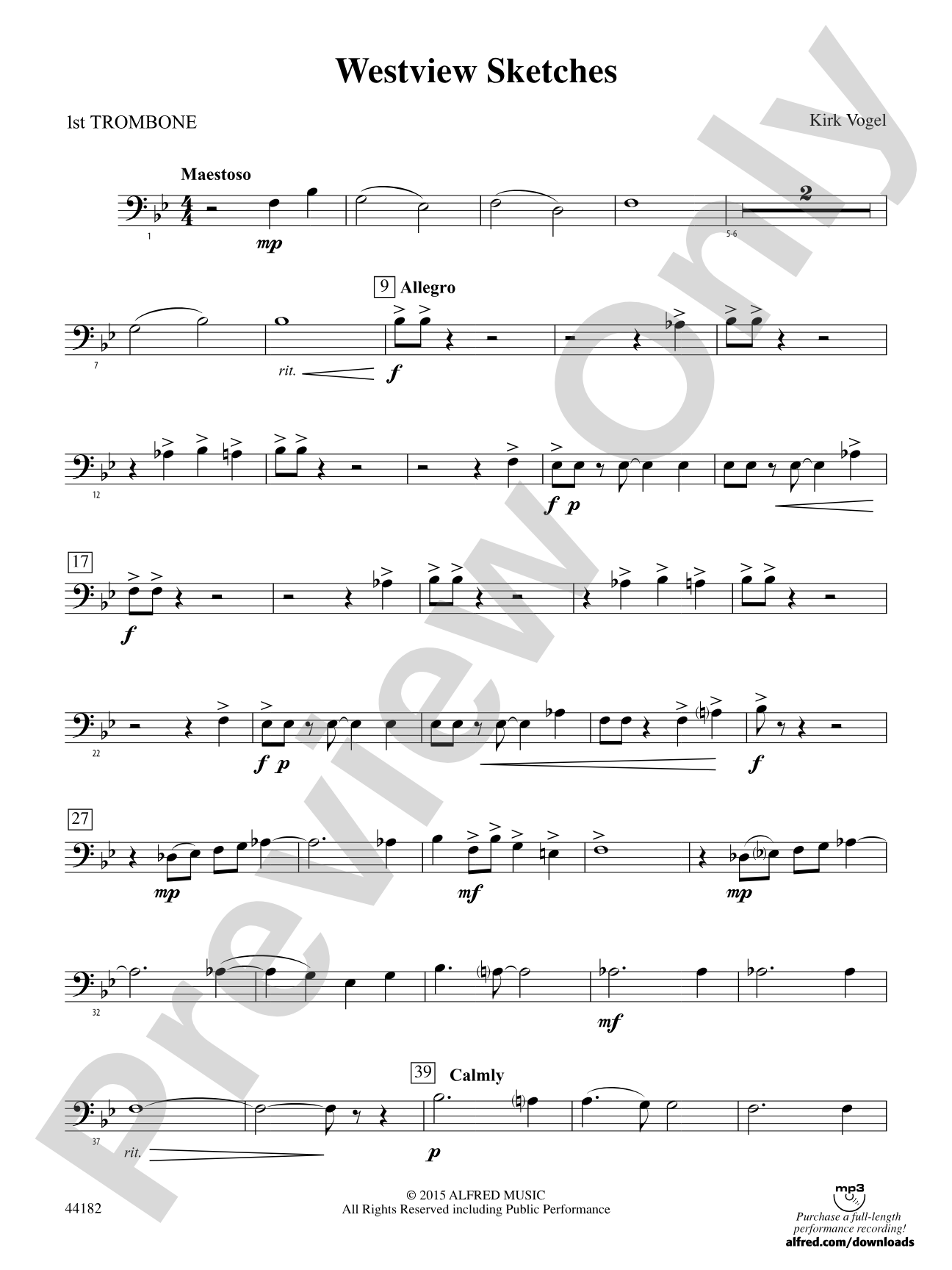 Westview Sketches: 1st Trombone