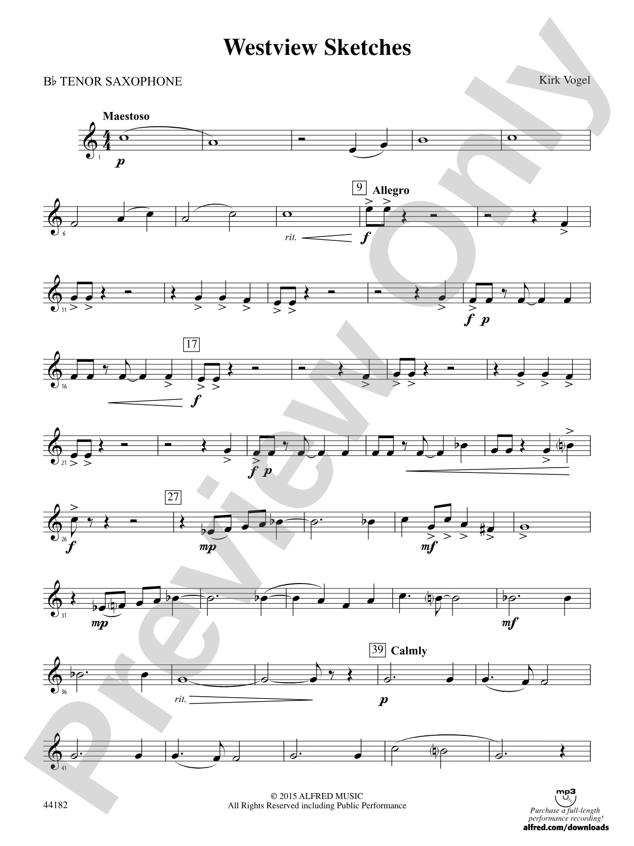 Westview Sketches: B-flat Tenor Saxophone