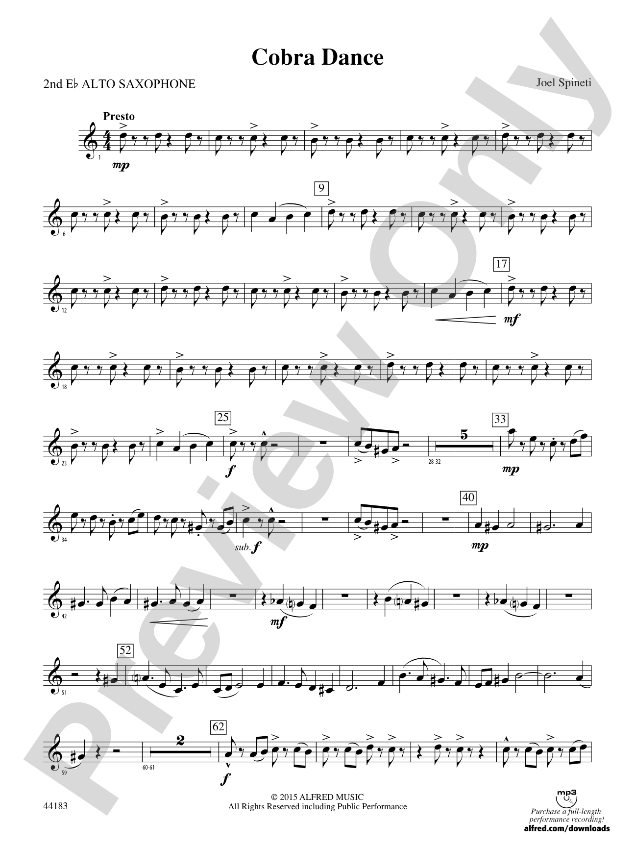 Cobra Dance: 2nd E-flat Alto Saxophone