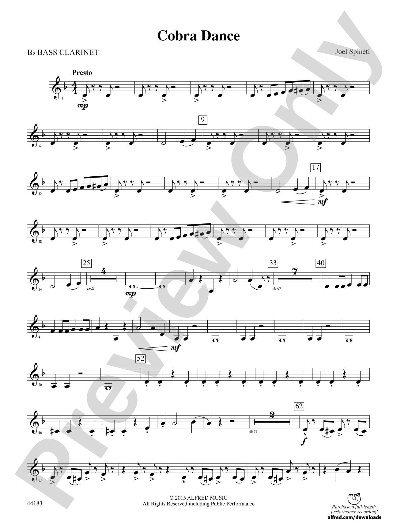 Cobra Dance: B-flat Bass Clarinet