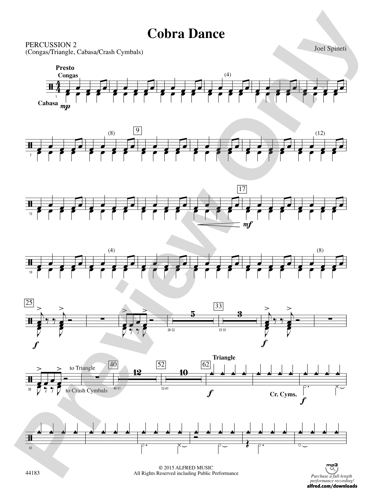 Cobra Dance: 2nd Percussion