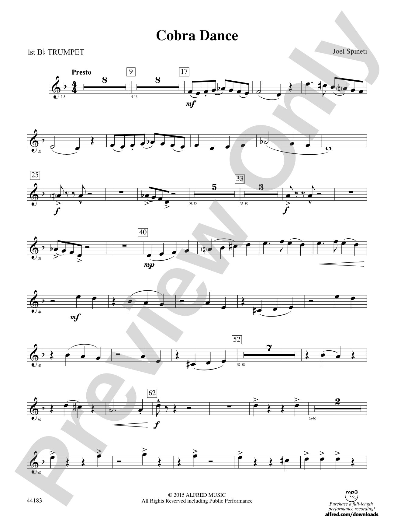 Cobra Dance: 1st B-flat Trumpet